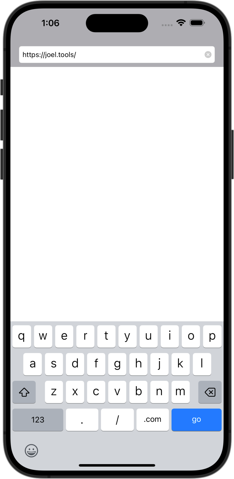 A blank app with an address bar.